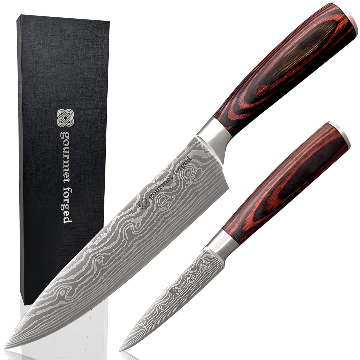 Gourmet Forged ChefDuo Professional 8 inch Chef Knife and 3.5 inch Paring Knife 2 Piece Set