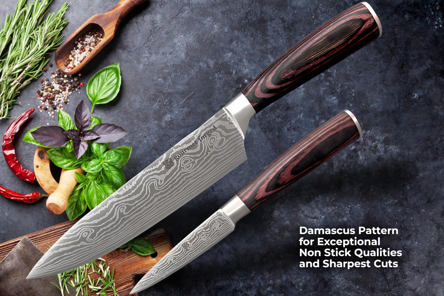 Gourmet Forged ChefDuo Professional 8 inch Chef Knife and 3.5 inch Paring Knife 2 Piece Set